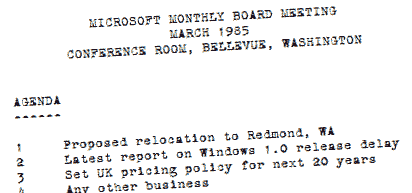 Joke Microsoft agenda