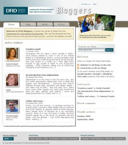 DFID Bloggers homepage