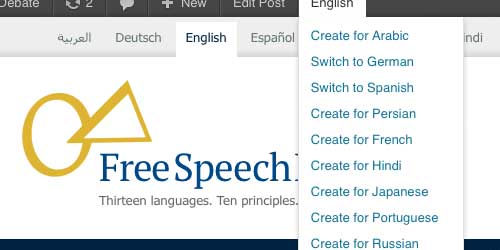 Babble's create/switch menu